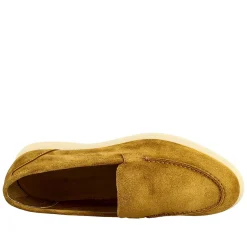 Mocassino Flessibile Da Donna In Pelle Scamosciata Marrone