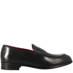 Mocassino Nero Elegante Da Uomo In Pelle Fiore