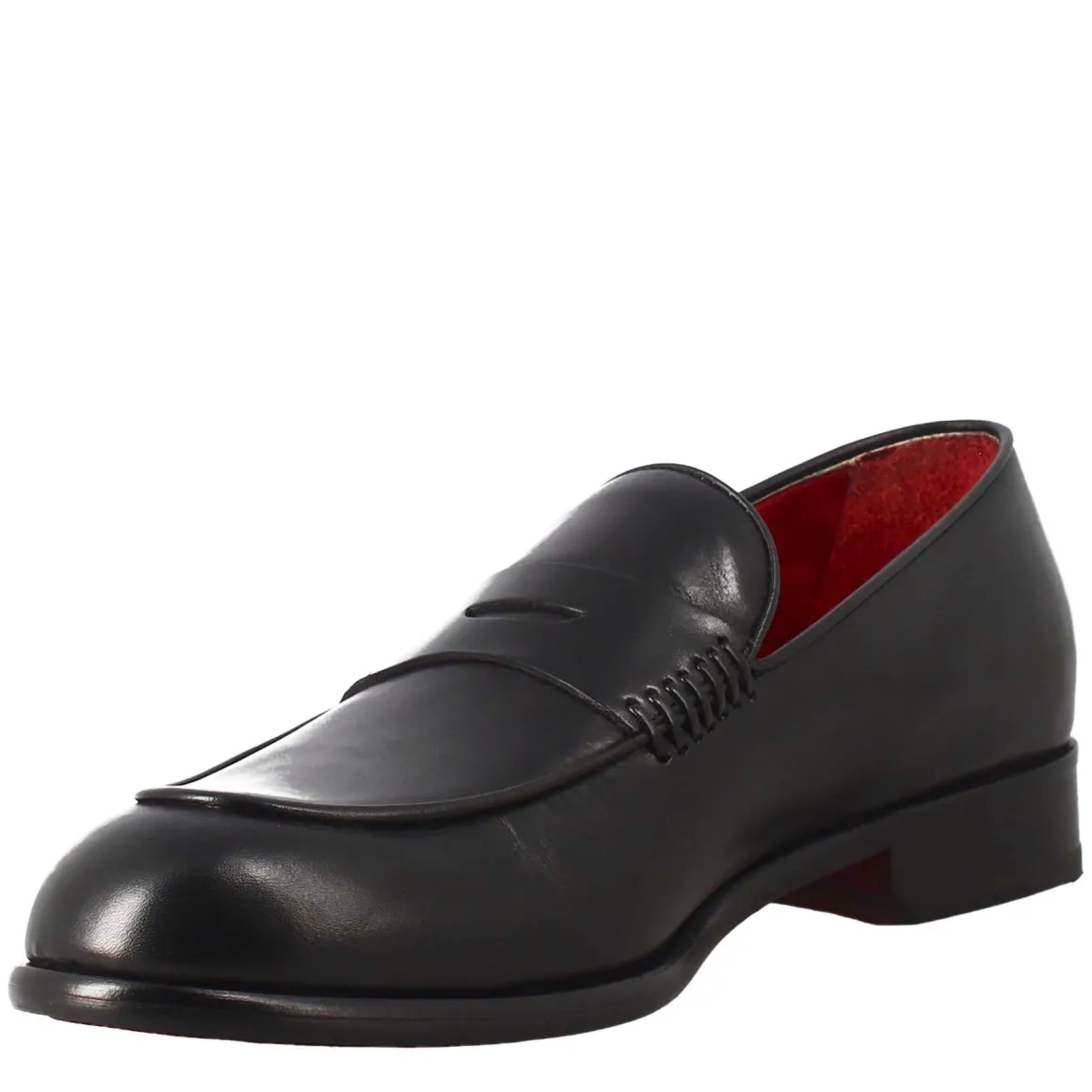 Mocassino Nero Elegante Da Uomo In Pelle Fiore