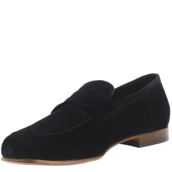 Mocassino Nero Stile Tasca Da Uomo In Pelle Scamosciata