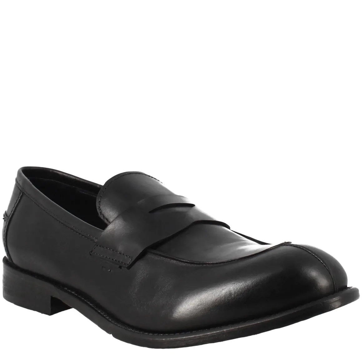 Mocassino Nero Vintage Elegante Da Uomo In Pelle Liscia