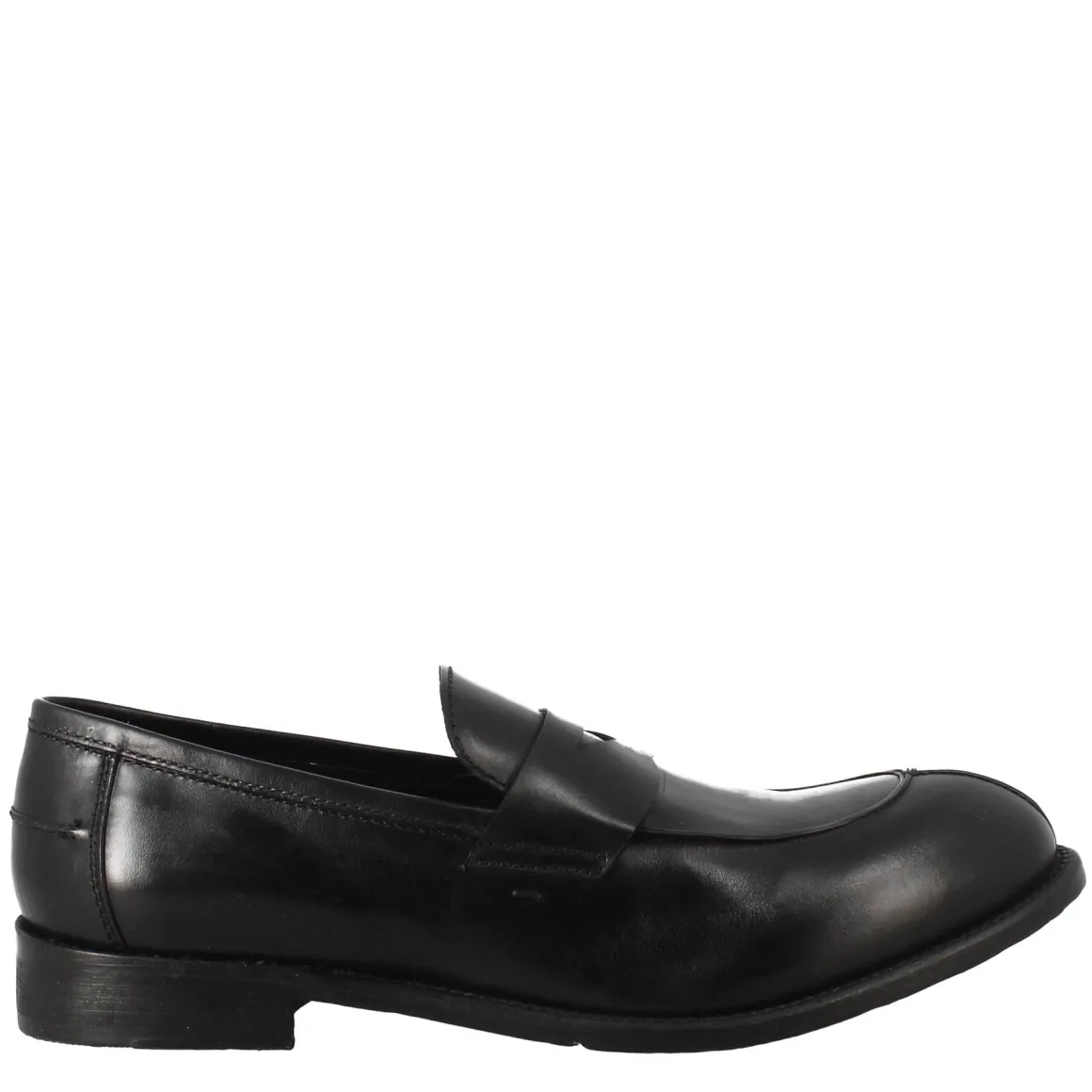 Mocassino Nero Vintage Elegante Da Uomo In Pelle Liscia