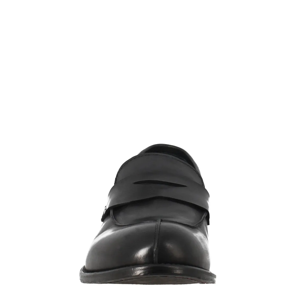 Mocassino Nero Vintage Elegante Da Uomo In Pelle Liscia