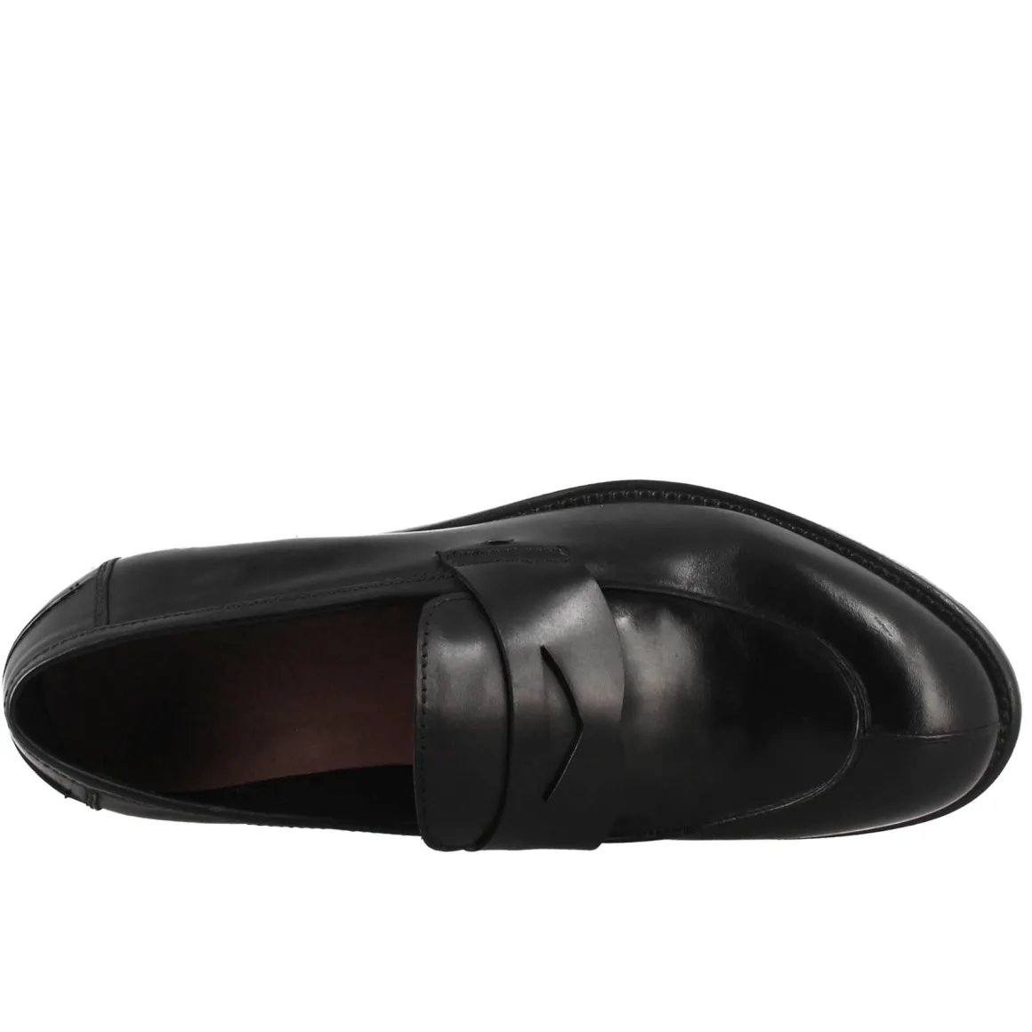 Mocassino Nero Vintage Elegante Da Uomo In Pelle Liscia