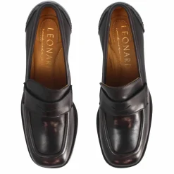 Mocassino Tacco Alto Da Donna In Pelle Colore Nero