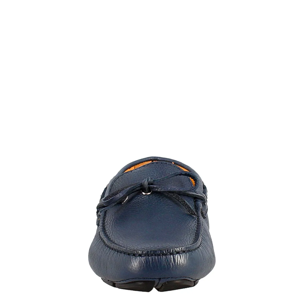 Mocassino Tubolare Con Lacci Da Uomo In Pelle Blu