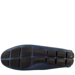Mocassino Tubolare Con Lacci Da Uomo In Pelle Blu