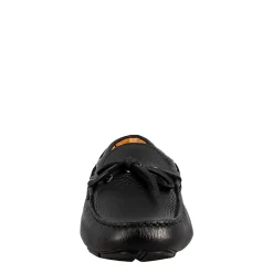 Mocassino Tubolare Con Lacci Da Uomo In Pelle Color Nero