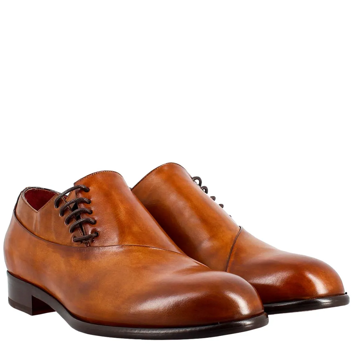 Oxford Marrone Siena Elegante Da Uomo In Pelle