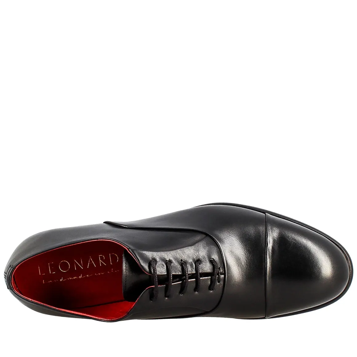 Oxford Nero Elegante Da Uomo In Pelle E Fodera Rossa