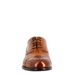 Oxford Semi Brogue Marrone Elegante Da Uomo In Pelle