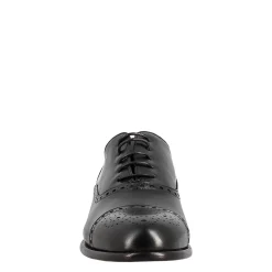 Oxford Semi Brogue Nero Elegante Da Uomo In Pelle