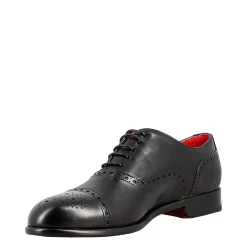 Oxford Semi Brogue Nero Elegante Da Uomo In Pelle