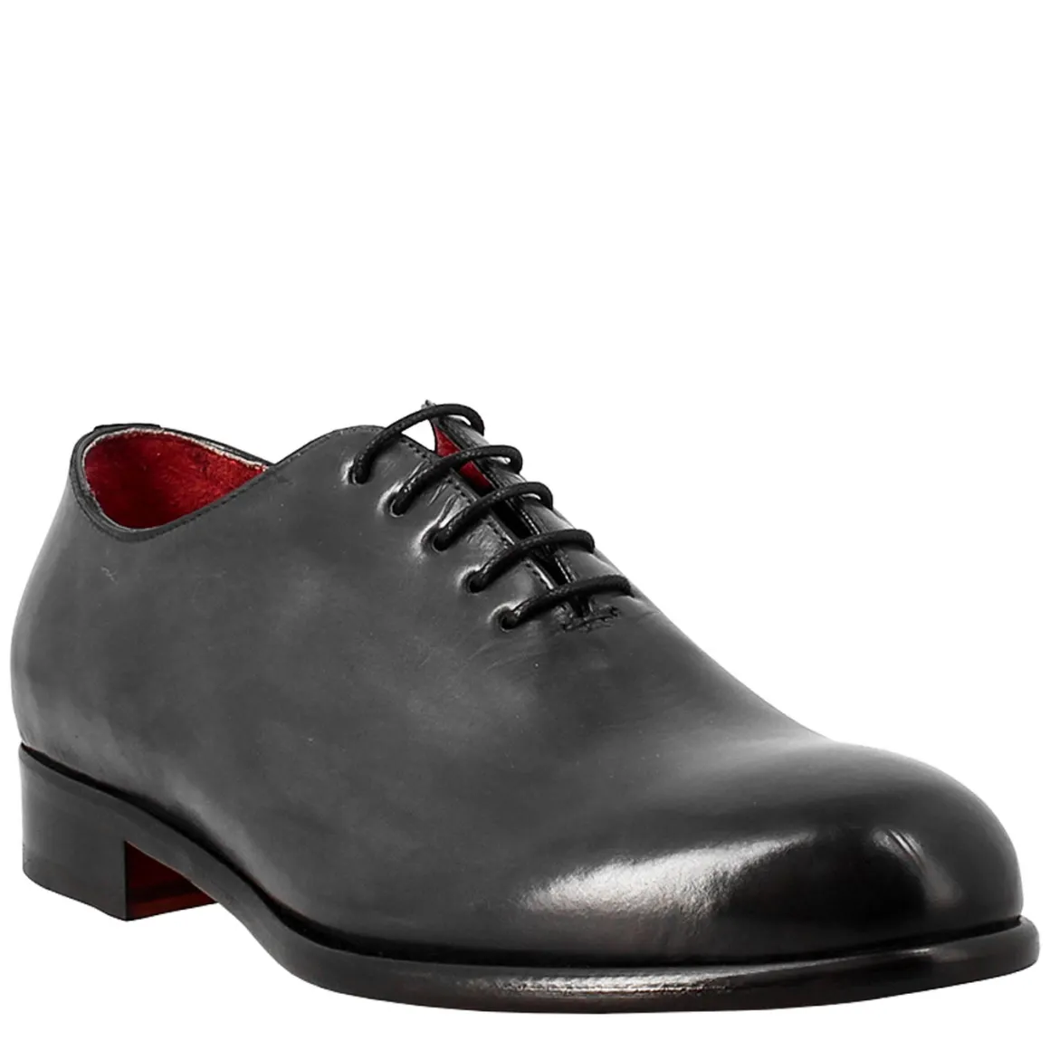 Oxford Wholecut Blu Elegante Da Uomo In Pelle E Fodera Rossa