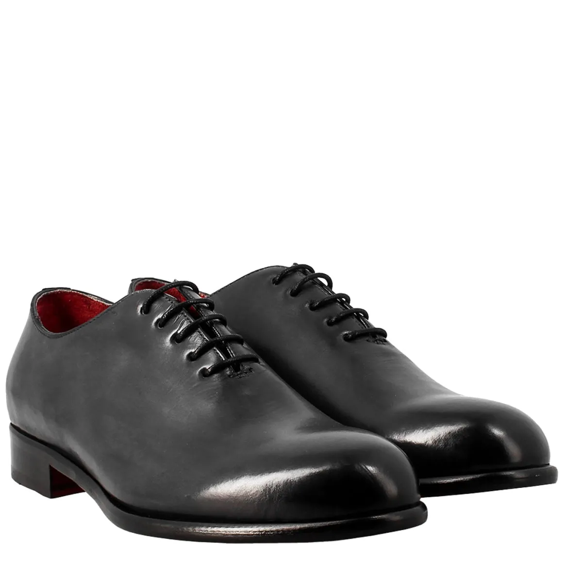 Oxford Wholecut Blu Elegante Da Uomo In Pelle E Fodera Rossa