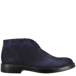 Polacchino Liscio Da Uomo In Pelle Scamosciata Colore Blu Scuro