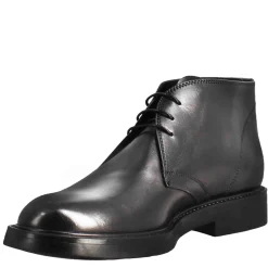 Polacchino Liscio Da Uomo In Pelle Pieno Fiore Colore Nero