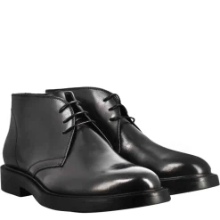 Polacchino Liscio Da Uomo In Pelle Pieno Fiore Colore Nero
