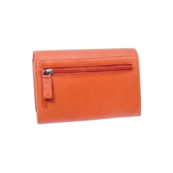 Portafoglio Donna Sauvage Pelle Di Vitello Arancione Porta Tessere Banconote Monete