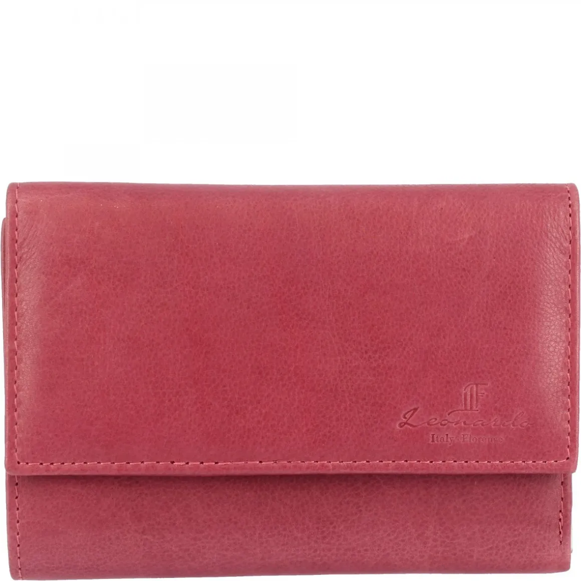 Portafoglio Donna Sauvage Pelle Di Vitello Rosso Porta Tessere Banconote Chiusura Bottone