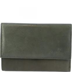 Portafoglio Donna Sauvage Pelle Di Vitello Rosso Porta Tessere Banconote Chiusura Bottone