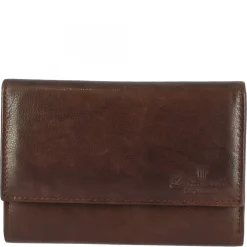 Portafoglio Donna Sauvage Pelle Di Vitello Rosso Porta Tessere Banconote Chiusura Bottone