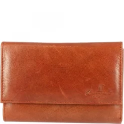 Portafoglio Donna Sauvage Pelle Di Vitello Rosso Porta Tessere Banconote Chiusura Bottone
