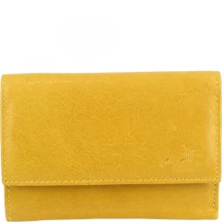Portafoglio Donna Sauvage Pelle Di Vitello Rosso Porta Tessere Banconote Chiusura Bottone