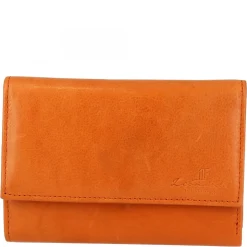 Portafoglio Donna Sauvage Pelle Di Vitello Rosso Porta Tessere Banconote Chiusura Bottone