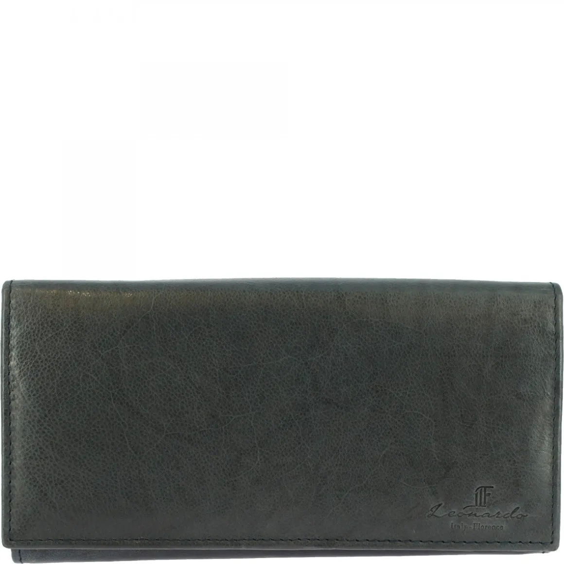 Portafoglio Donna Sauvage Pelle Di Vitello Nero Fatto A Mano Porta Tessere Tasche Banconote