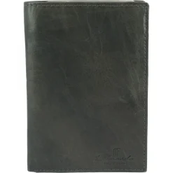 Portafoglio Uomo Sauvage Pelle Di Vitello Blu Porta Tessere Banconote Flap Laterale