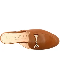 Sabot Color Marrone Con Fibbia Dorata E Fondo In Cuoio