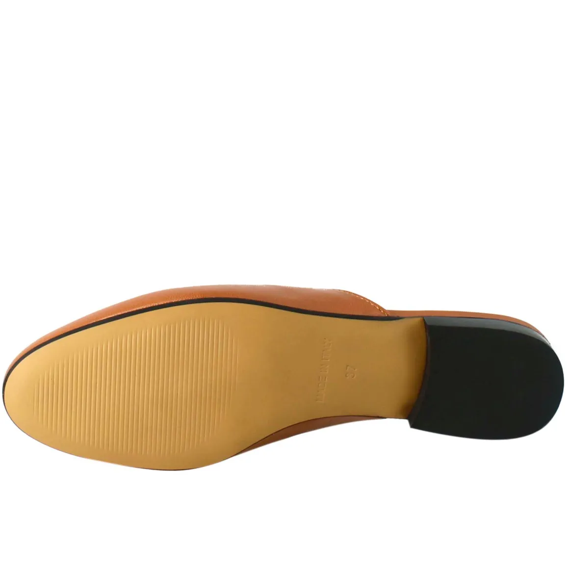Sabot Color Marrone Con Fibbia Dorata E Fondo In Cuoio