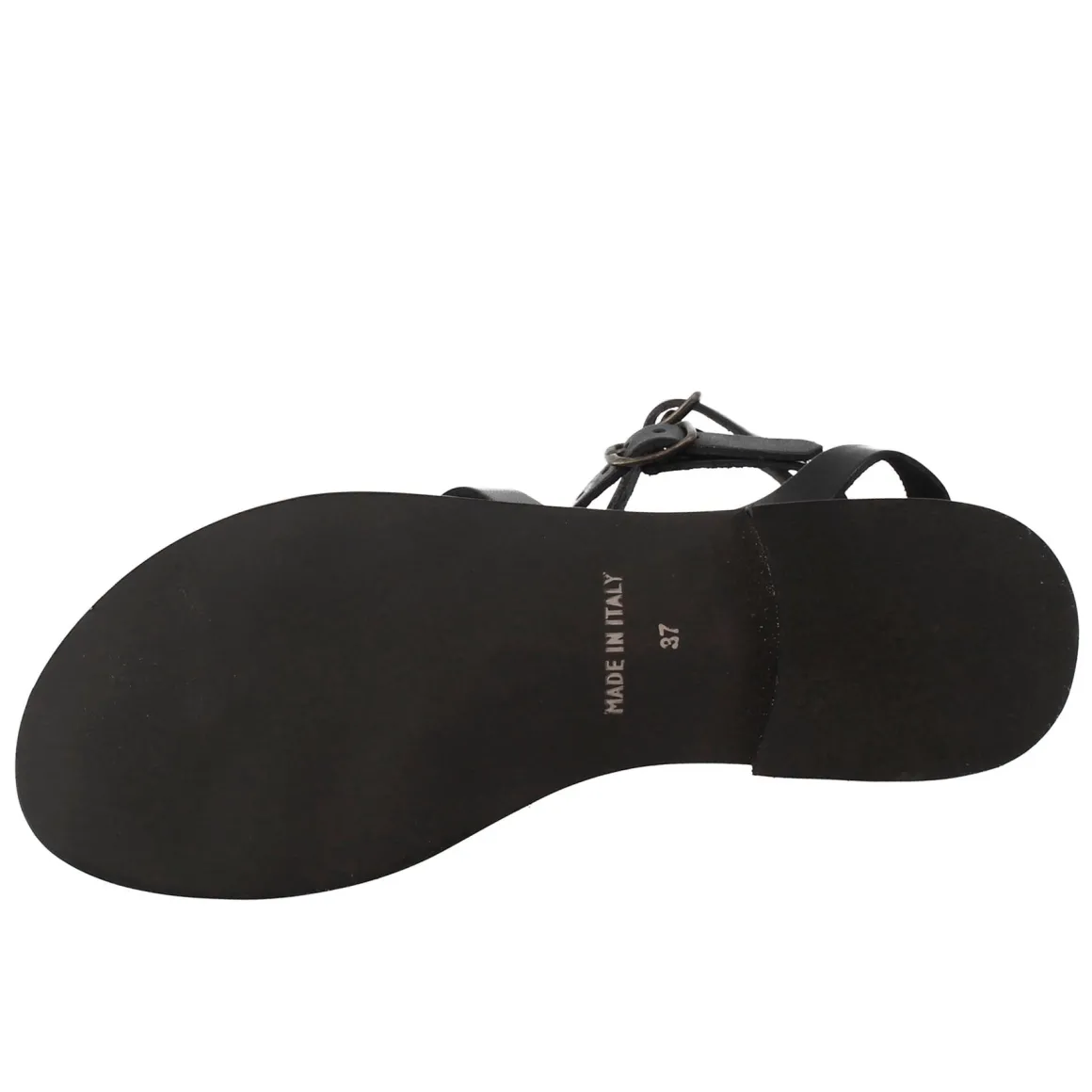 Sandali Alla Caviglia Da Donna Stile Romano In Pelle Colore Nero