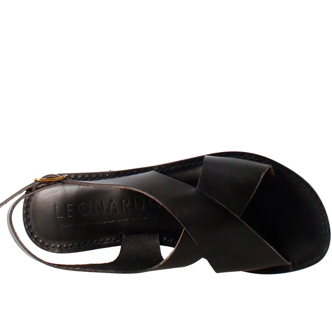 Sandali Arcadia Da Donna Stile Romano Antico In Pelle Colore Nero