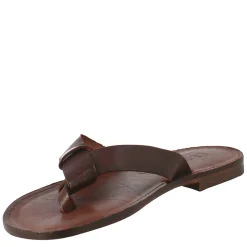 Sandali Arezzo Modello Gladiatore Da Uomo In Pelle Color Marrone