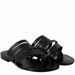 Sandali Celestia Da Donna Stile Romano Antico In Pelle Colore Nero
