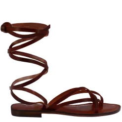 Sandali Eclipse Da Donna Stile Romano Antico In Pelle Marrone