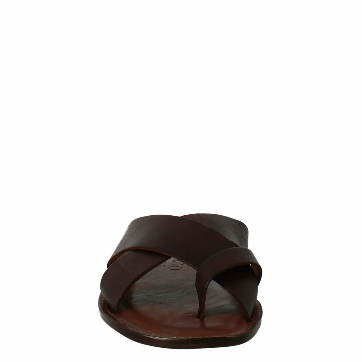 Sandali Gladiatore Da Uomo In Pelle Color Marrone Caffè