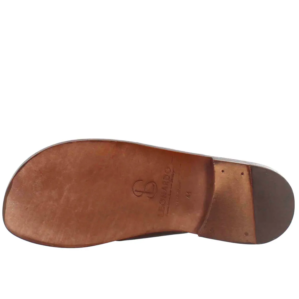 Sandali Gladiatore Da Uomo In Pelle Color Marrone