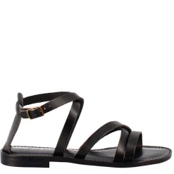 Sandali Sinfonia Da Donna Stile Romano Antico In Pelle Colore Nero