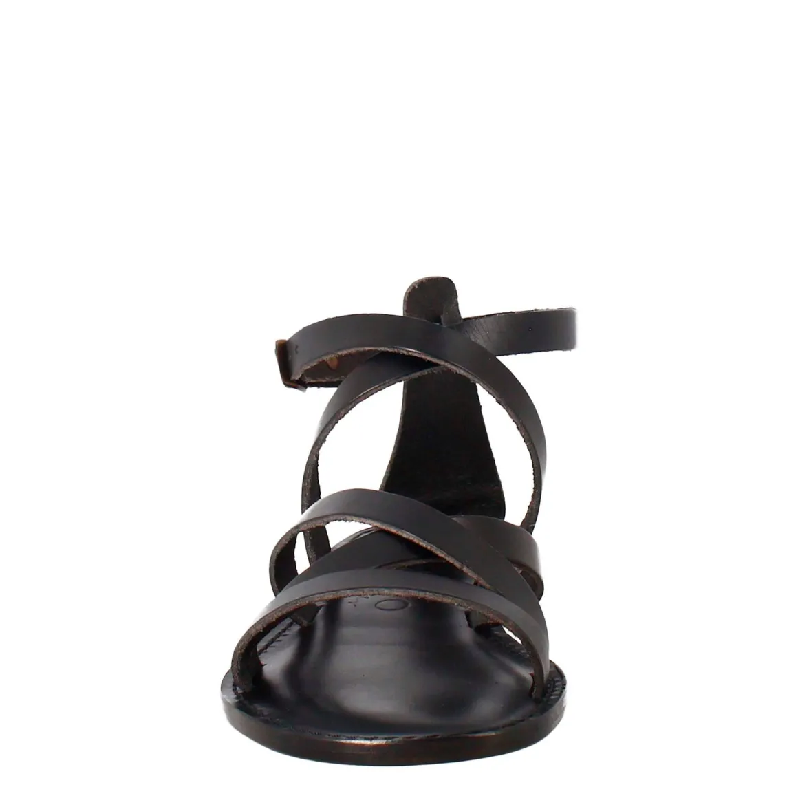 Sandali Sinfonia Da Donna Stile Romano Antico In Pelle Colore Nero