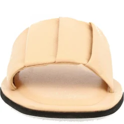 Sandali Slip-on Fascia Larga Con Pieghe Da Donna Fatti A Mano In Nappa Nude