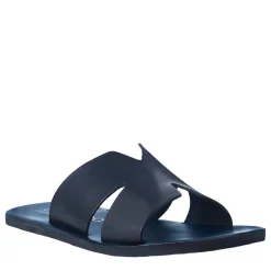 Sandali Uomo A H In Pelle Colore Blu Fatti A Mano