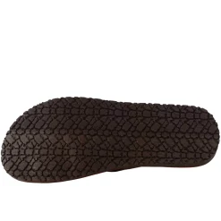 Sandali Uomo Tre Fasce Intrecciate In Pelle Color Marrone.