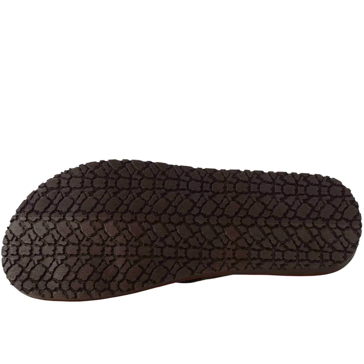 Sandali Uomo Tre Fasce Intrecciate In Pelle Color Marrone.