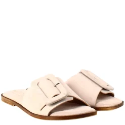Sandalo Basso Da Donna In Pelle Scamosciata Beige