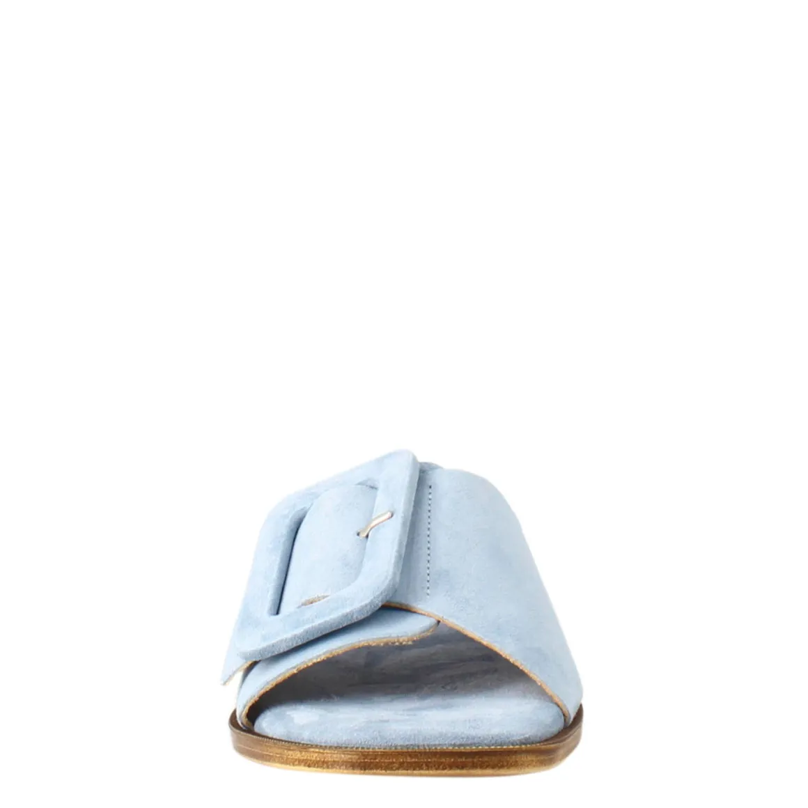 Sandalo Basso Da Donna In Pelle Scamosciata Celeste