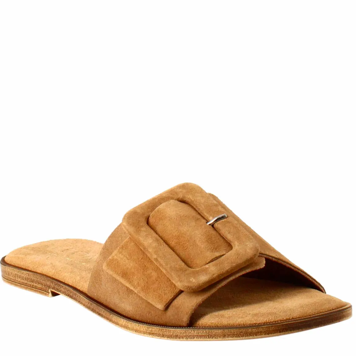 Sandalo Basso Da Donna In Pelle Scamosciata Marrone