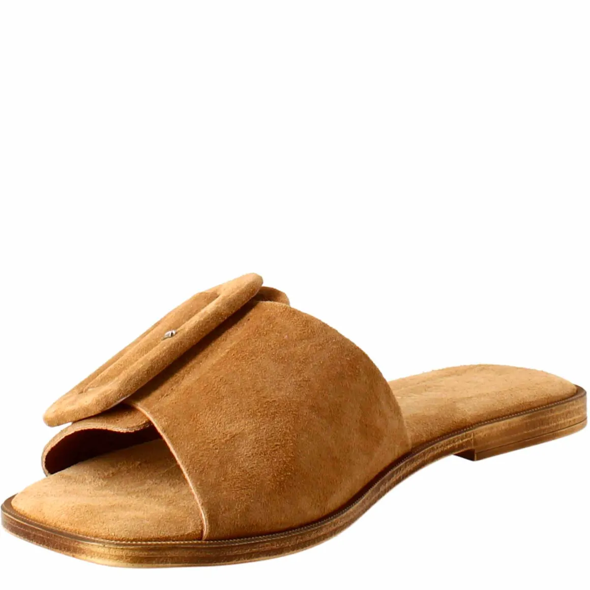 Sandalo Basso Da Donna In Pelle Scamosciata Marrone